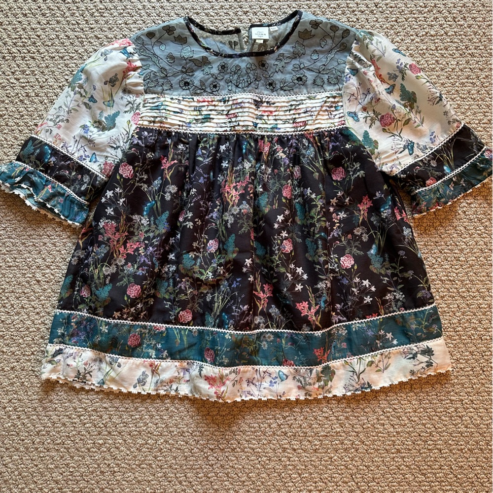 Anthropologie Top Floral Lace Blouse size 4